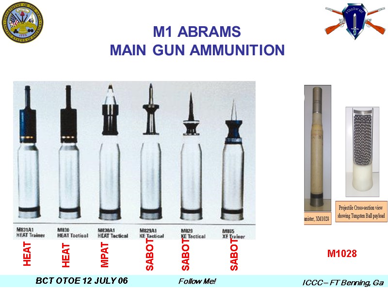 31 M1 ABRAMS  MAIN GUN AMMUNITION STAFF M1028
